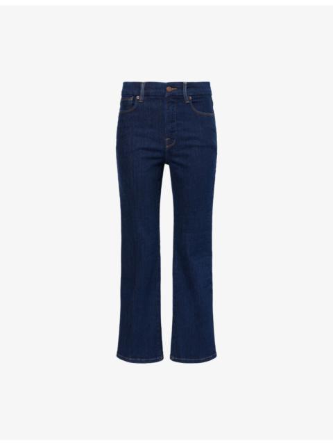 GOOD AMERICAN Good Legs Cropped Mini Boot-Cut Denim Jeans