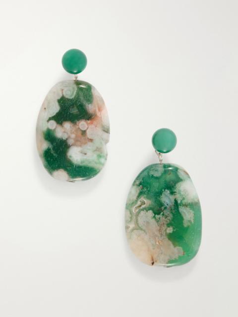 Completedworks Time Will Say Nothing But "I Told You So" silver-plated agate earrings Green