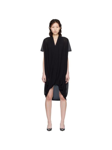 MM6 Maison Margiela Black Chiffon Midi Dress