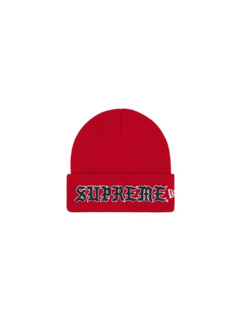 Supreme New Era® Old English Beanie "FW25 - Red" SU26608