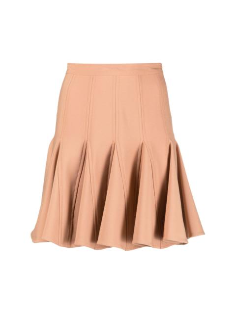 pleated-edge stretch-design skirt