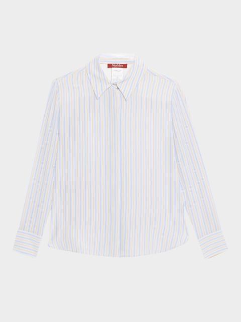 WEEKEND Max Mara Striped Button-Down Silk Shirt