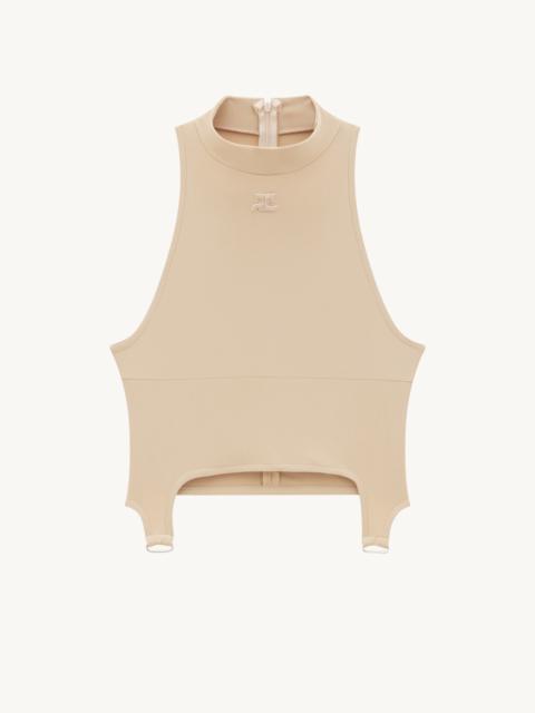 courrèges TECH JERSEY SUSPENDERS TANK TOP