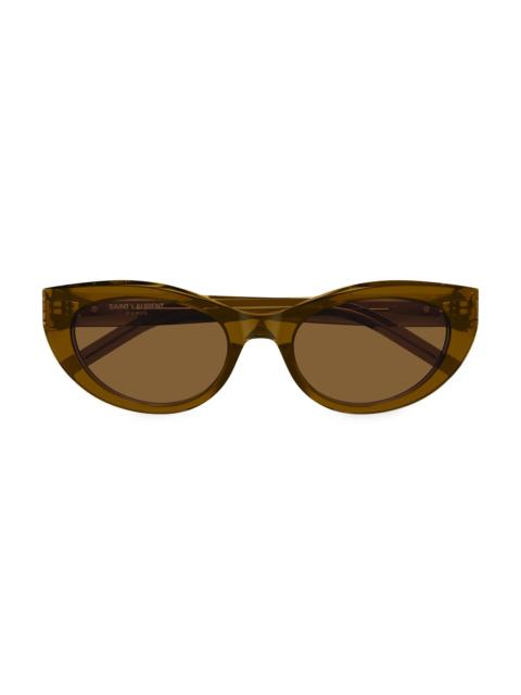 SAINT LAURENT Women's Monogram Hinge Acetate 54MM Cat-Eye Sunglasses - Brown