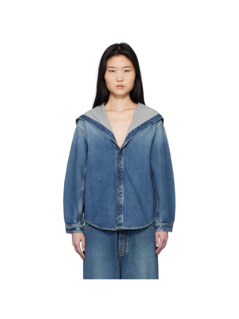 Alaïa Blue Hooded Denim Jacket