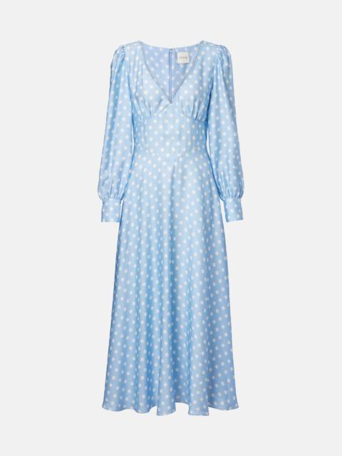 POSSE Tilly polka-dot satin midi dress