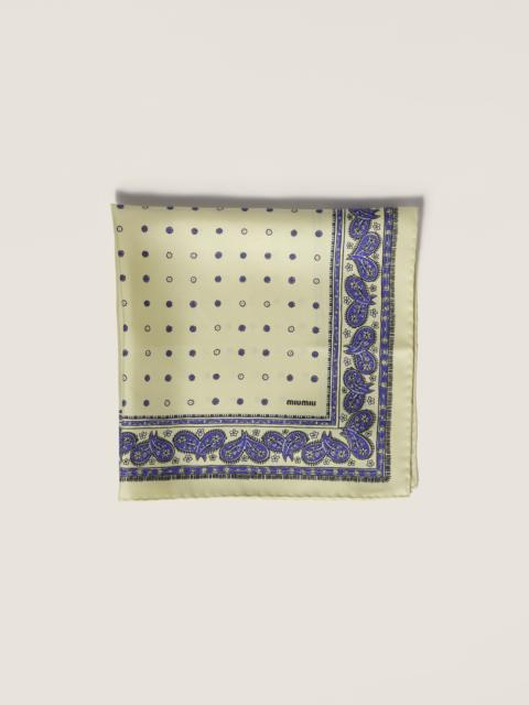 Miu Miu Printed twill scarf