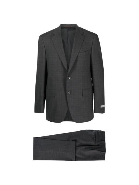 Canali textured-finish single-breasted suit