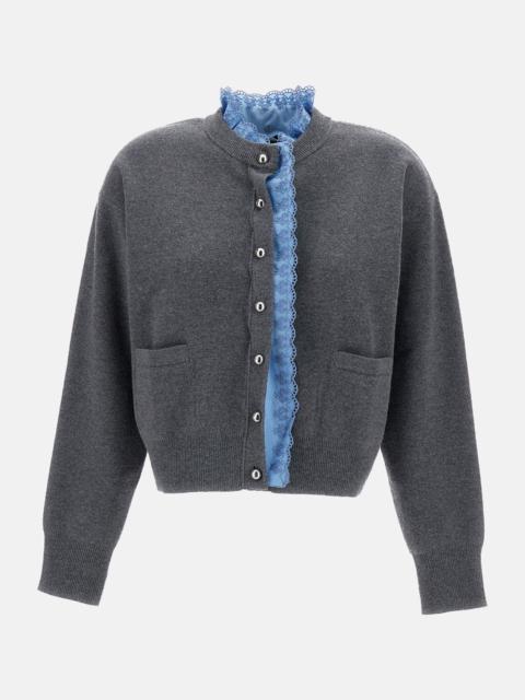 rabanne Satin-trim cardigan