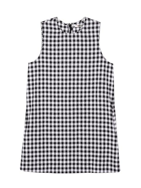 CIAO LUCIA! Indus Gingham Linen-Blend Mini Dress black
