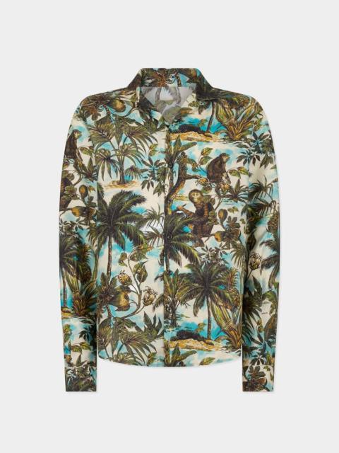 DSQUARED2 MONKEY PRINT NOTCH COLLAR SHIRT
