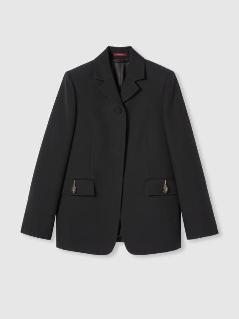 GUCCI Crêpe wool silk jacket with tiger