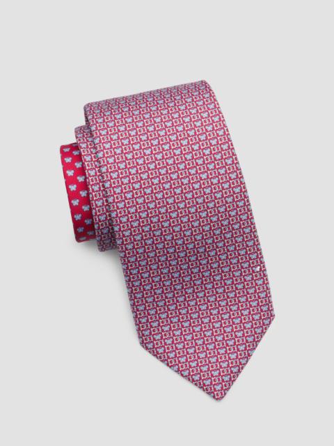 FERRAGAMO Men's Brigitte Printed Silk Tie - Red
