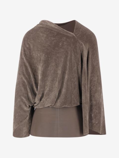 Rick Owens draped velvet-effect top