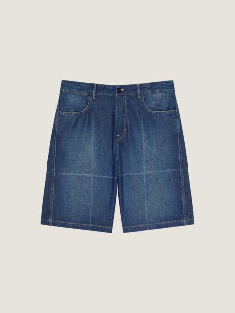 Givenchy COUTURE SEAM BERMUDA SHORTS IN DENIM WITH FOLDED EFFECT