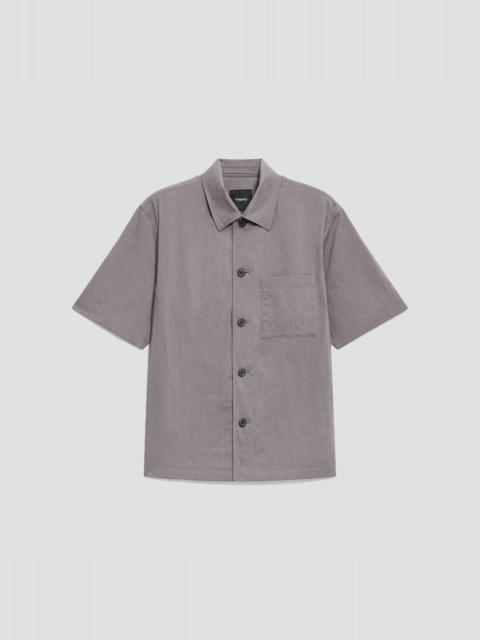 Theory Short-Sleeve Overshirt in Textured Nylon