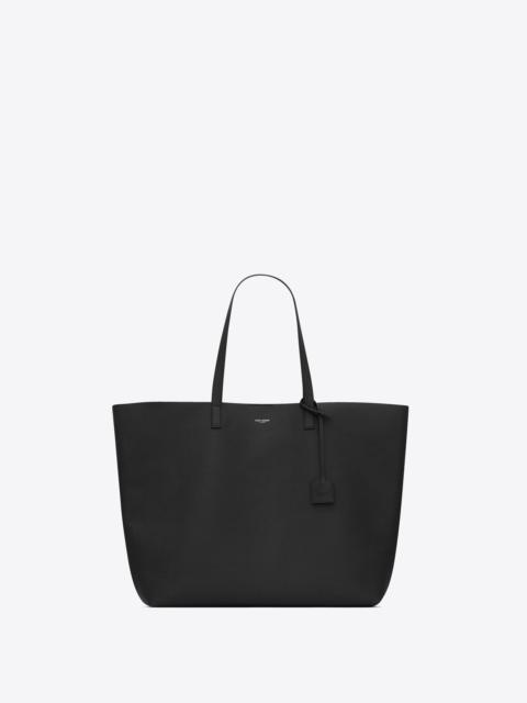 SAINT LAURENT bold east/west shopping bag in grained leather