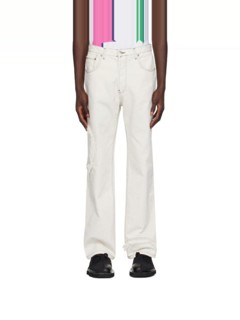 EDWARD CUMING Off-White Circle Window Jeans
