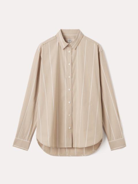 Signature cotton shirt sand dune stripe