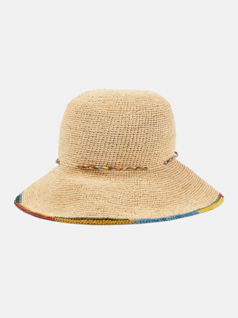 Missoni Crochet raffia bucket hat
