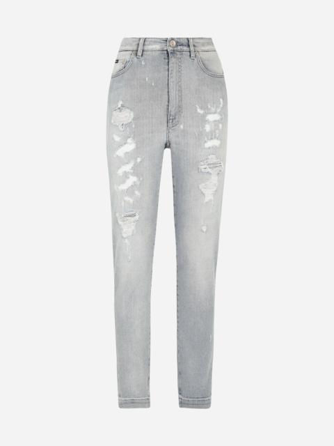 Dolce & Gabbana Light blue denim Grace jeans with ripped details