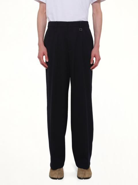 Wooyoungmi Wool Pleat Trouser in Navy