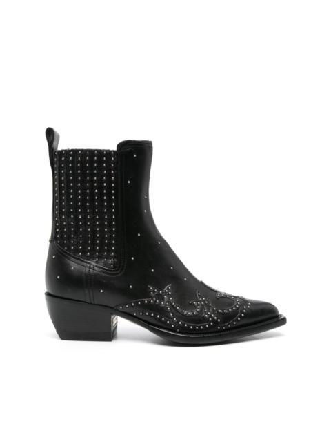 stud-embellished leather boots