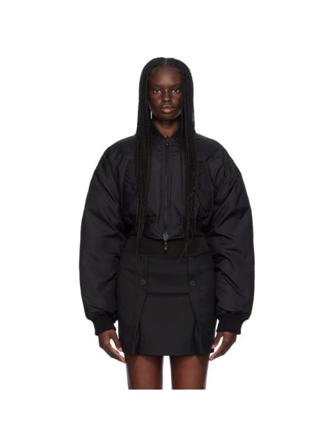 WARDROBE.NYC Black Crop Reversible Down Bomber Jacket