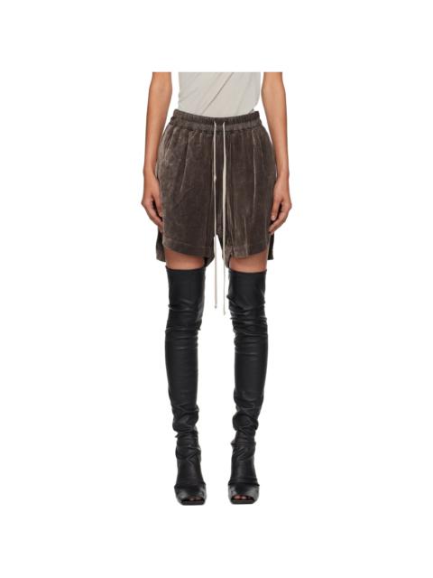 Rick Owens Gray Concordians Velvet Boxer Shorts
