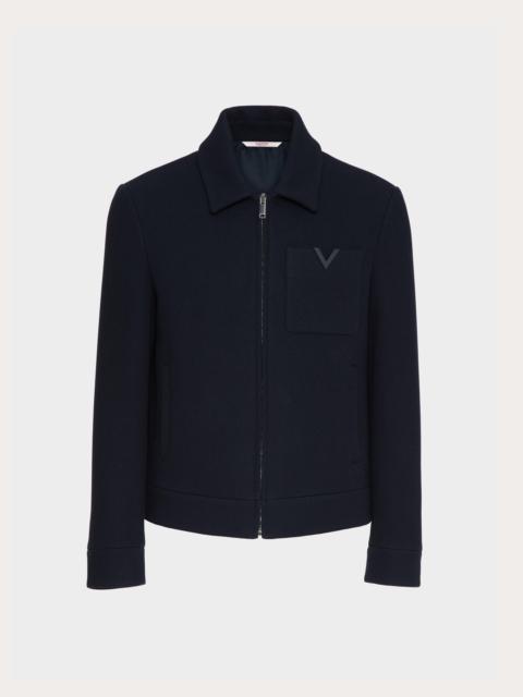 Valentino WOOL JACKET WITH METALLIC V DETAIL