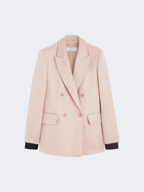 Max Mara Oversized blazer in organza and linen canvas - CAMEL