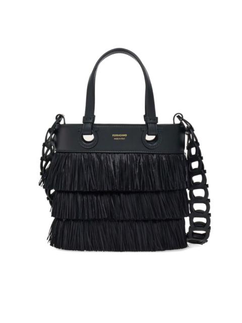 FERRAGAMO layered-fringe tote bag