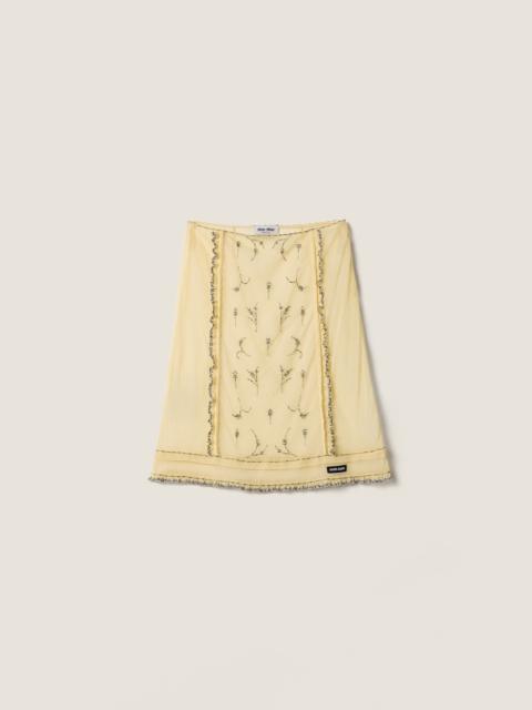 Miu Miu Embroidered tulle skirt