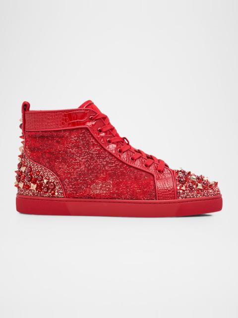 Christian Louboutin Men's Supertracks Sequin Multi-Spike High-Top Sneakers