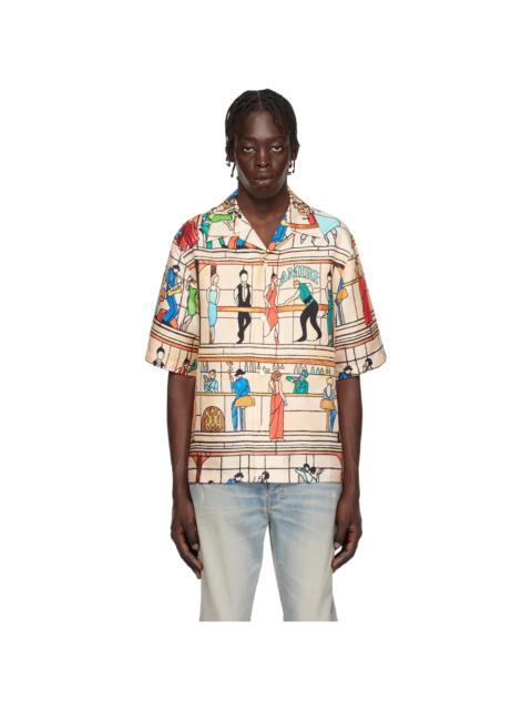 AMIRI Beige 'Amiri' Pool Hall Bowling Shirt