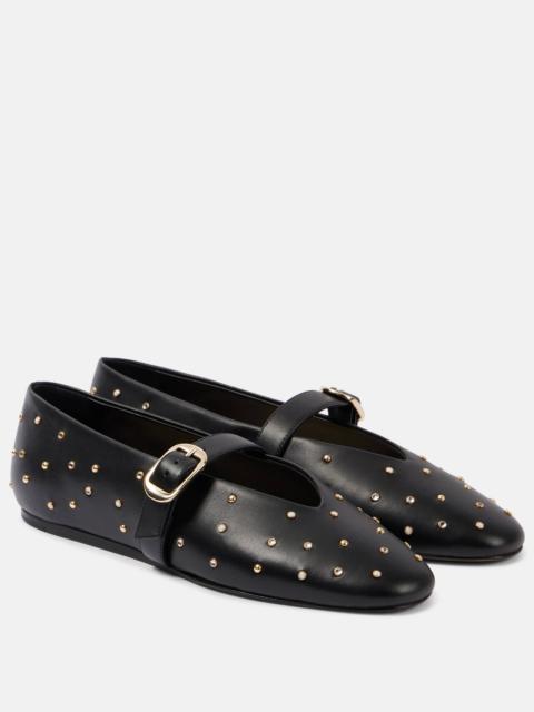 Stella embellished leather ballet flats