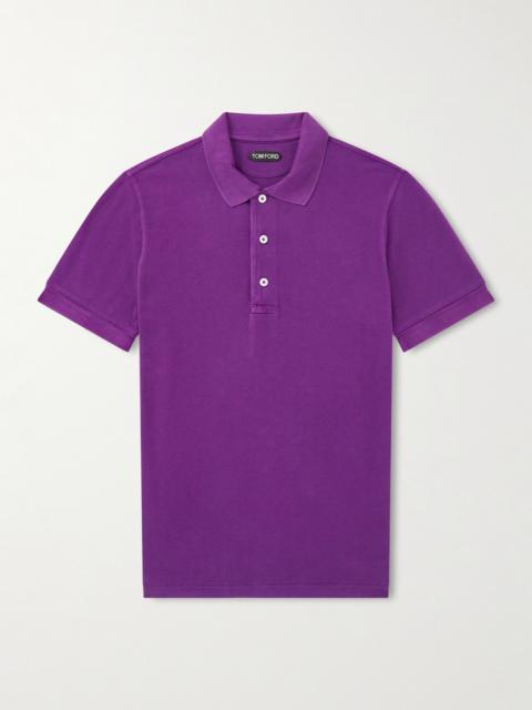 TOM FORD Slim-Fit Lyocell and Cotton-Blend Piqué Polo Shirt