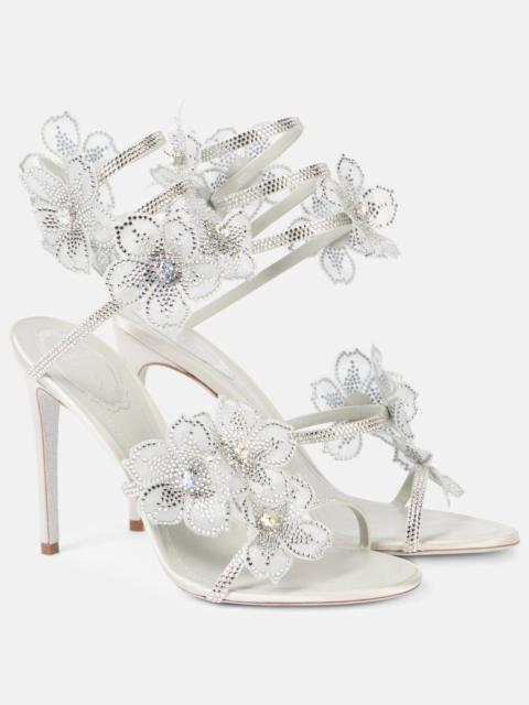 RENE CAOVILLA 105 crystal-embellished satin sandals
