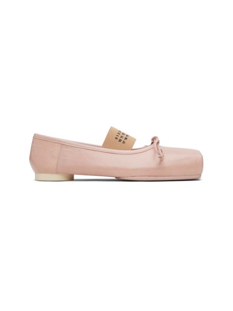 MM6 Maison Margiela Pink Square Toe Ballerina Flats