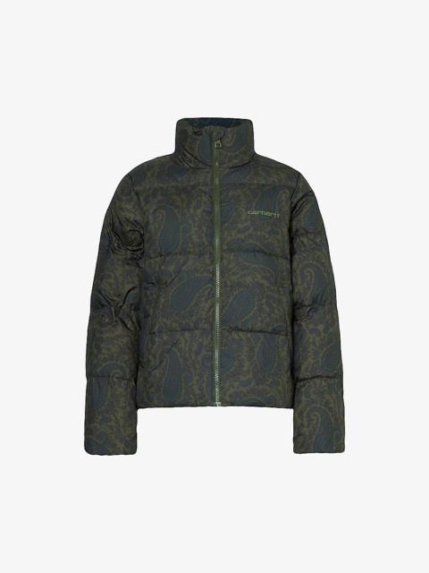 Springfield brand-embroidered boxy-fit recycled-polyester jacket