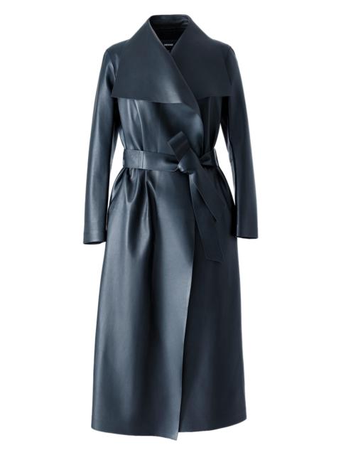 MACKAGE Women's Mai Leather Waterfall Maxi Wrap Coat - Black
