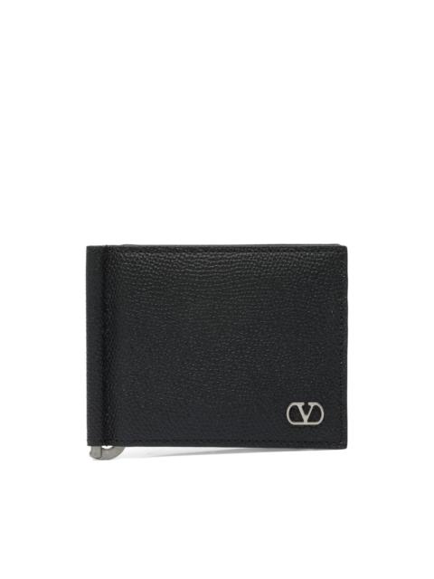 Valentino VLogo leather money clip wallet