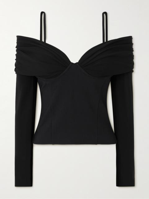 SIMKHAI Hazel Off-the-shoulder Stretch-jersey Top