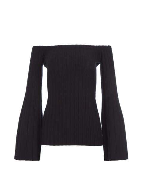 GABRIELA HEARST Nelson Knit Sweater in Black Merino Wool Cashmere