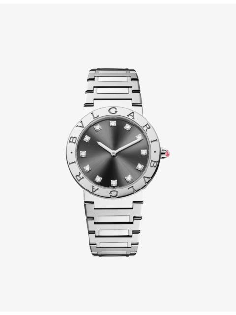 BVLGARI BVLGARI BVLGARI stainless steel and diamond watch