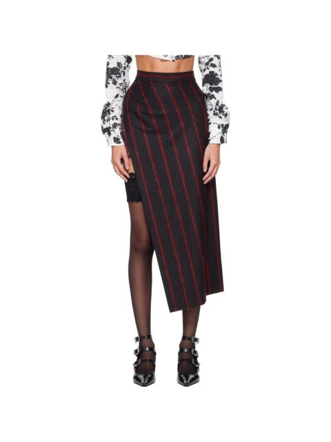 Vivienne Westwood Gray & Red Infinity Maxi Skirt