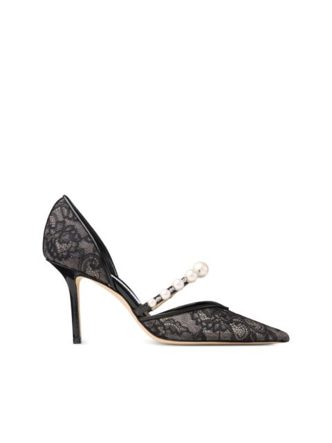 JIMMY CHOO 85mm Aurelie lace pumps