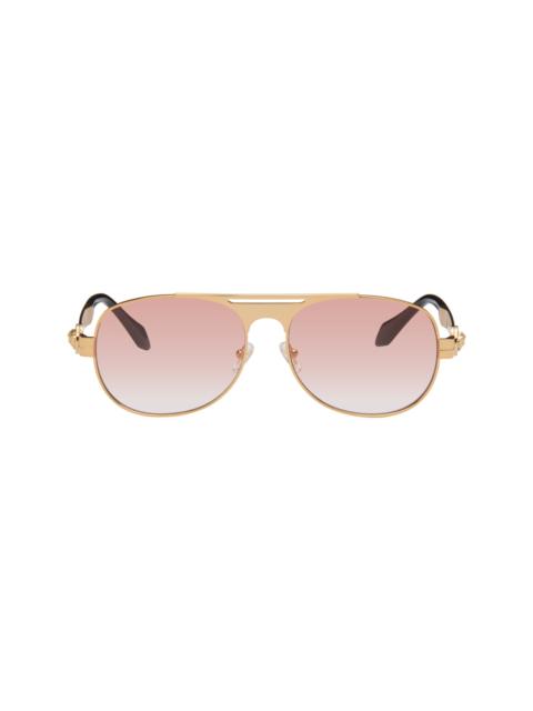 VERSACE Gold Aviator Sunglasses