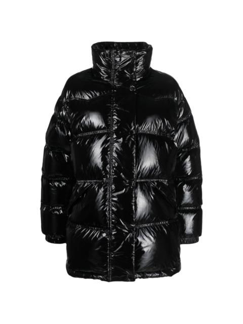 high-shine finish padded-design jacket