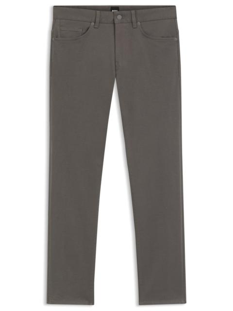 BOSS DELAWARE SLIM-FIT TROUSERS IN BRUSHED SATIN